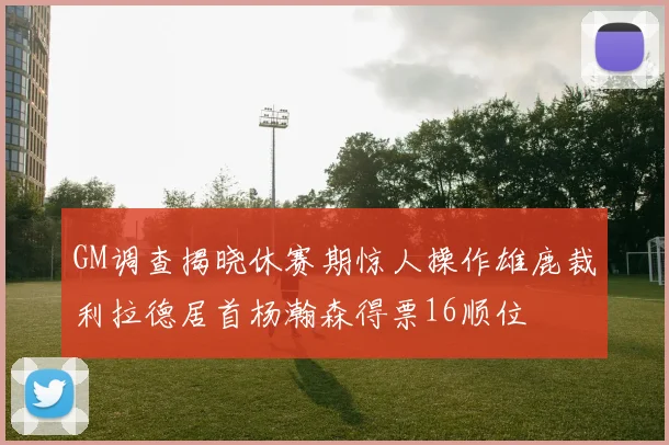 GM调查揭晓休赛期惊人操作雄鹿裁利拉德居首杨瀚森得票16顺位